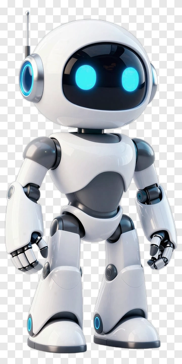 Friendly Robot With Blue Eyes PNG