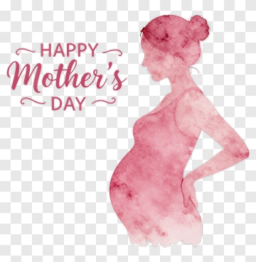 Pregnant Woman Mother's Day Watercolor PNG