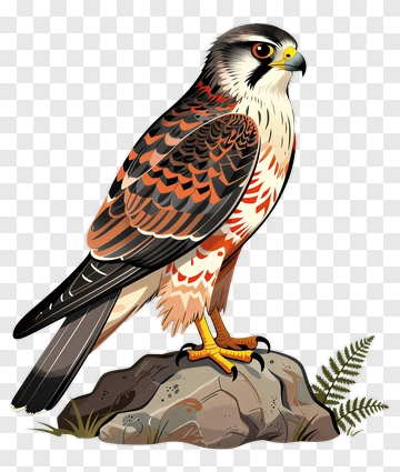 Falcon Perched On Rock PNG
