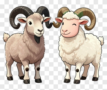 Cartoon Goat And Sheep PNG
