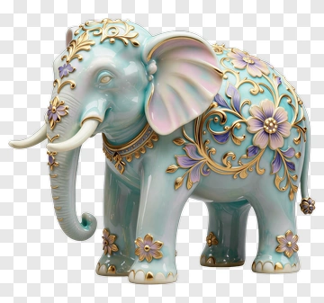Decorative Elephant Statue PNG