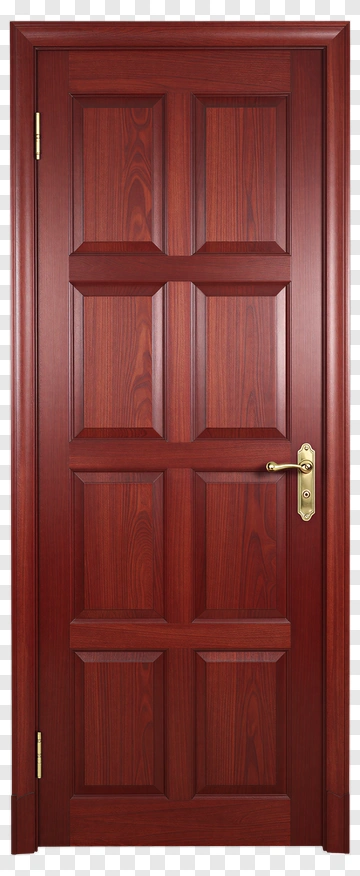 Red Wooden Door With Gold Hardware PNG