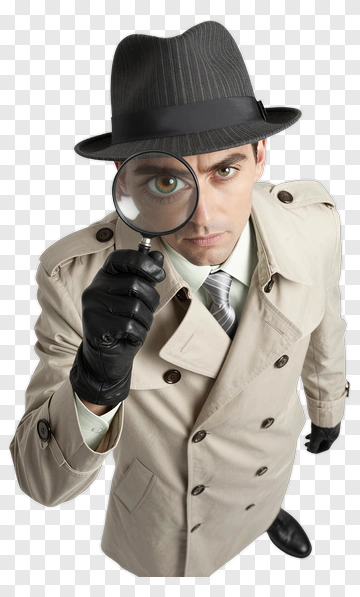 Detective Holding Magnifying Glass PNG