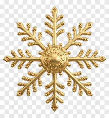 Golden Snowflake Ornament PNG