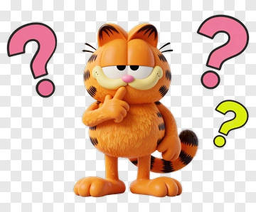 Garfield Thinking With Question Marks PNG
