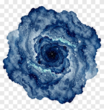 Cosmic Swirl Galaxy In Blue Tones PNG