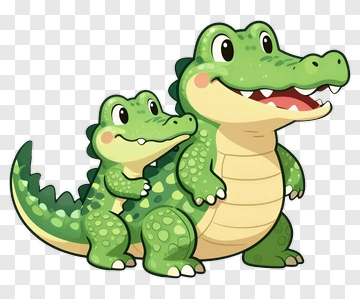 Crocodile Family PNG