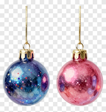 Two Glittering Christmas Ornaments PNG