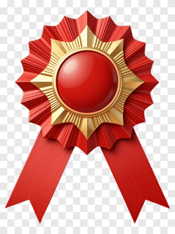 Red And Gold Award Ribbon PNG