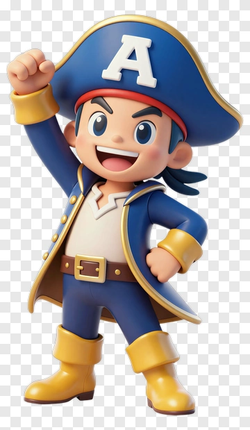 Pirate Character With Letter A Hat PNG