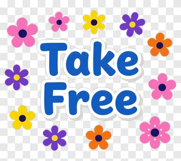 Take Free With Colorful Flowers PNG
