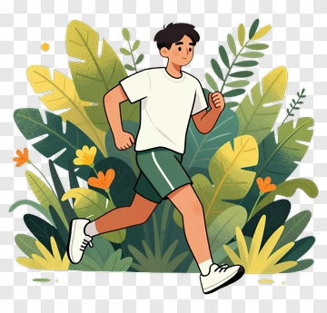 Man Running In Nature PNG