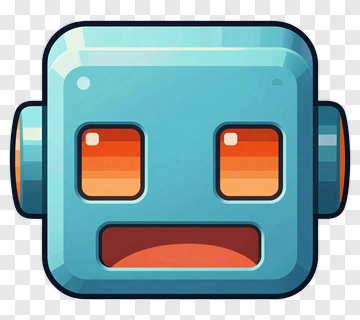 Blue Robot Face PNG