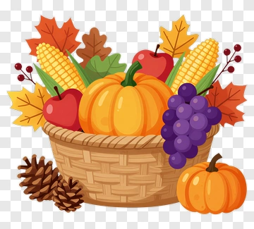 Autumn Harvest Basket PNG