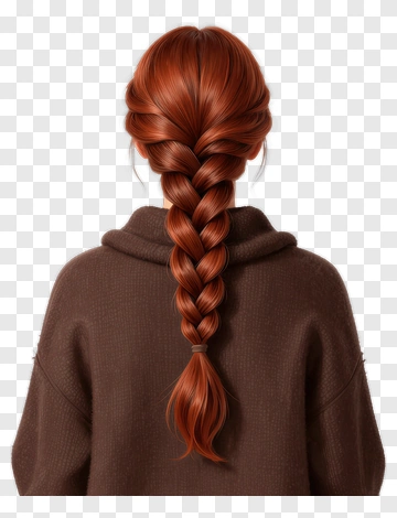 Person With Red Braided Hair PNG