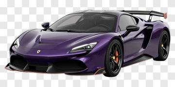 Purple Ferrari Sports Car PNG