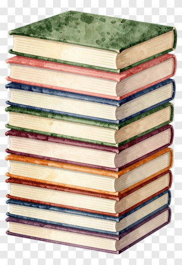 Stack Of Watercolor Books PNG