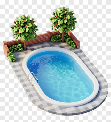 Outdoor Pool With Trees PNG