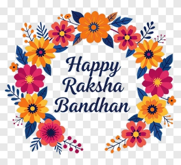 Happy Raksha Bandhan Flower Wreath PNG