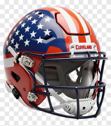 American Football Helmet With Flag Design PNG