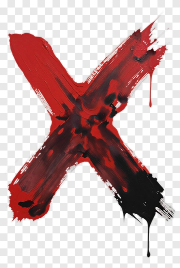 Red And Black X Symbol PNG