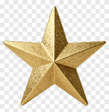 Golden Star Decor PNG