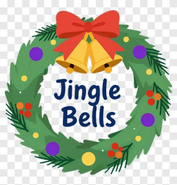 Jingle Bells Christmas Wreath PNG