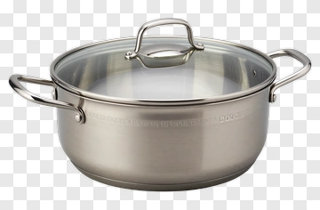 Stainless Steel Pot With Lid PNG