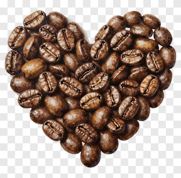 Heart Shaped Coffee Beans PNG