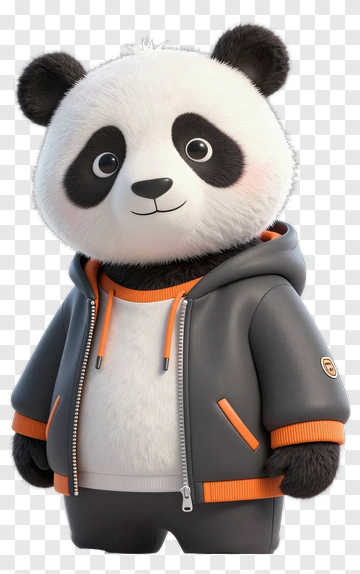 Cute Panda In Hoodie PNG