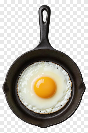 Fried Egg In Cast Iron Skillet PNG