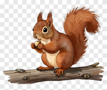 Cute Squirrel Holding A Nut PNG