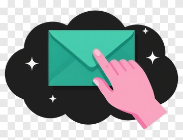 Hand Clicking On Green Envelope PNG