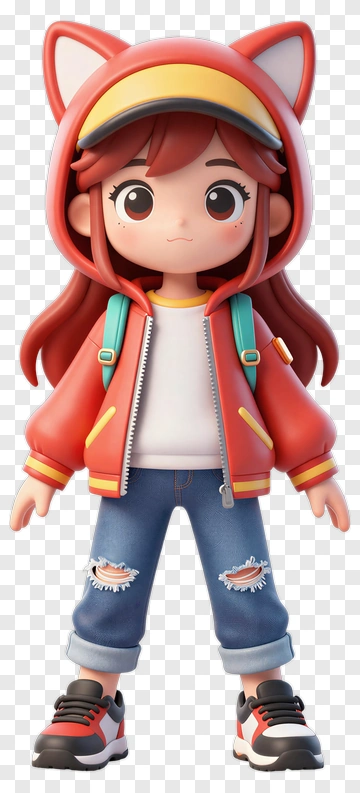 Cute Child In Fox Hoodie PNG