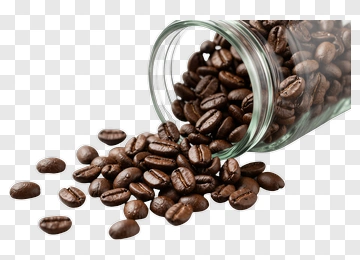 Coffee Beans Spilling From Glass Jar PNG