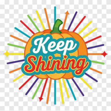 Keep Shining Pumpkin Motivational Design PNG