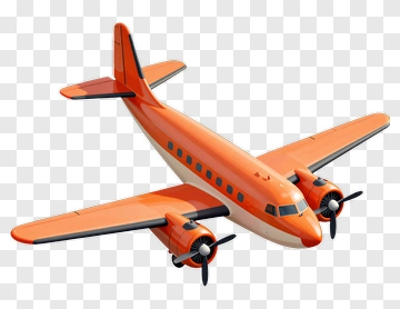 Orange Propeller Airplane PNG