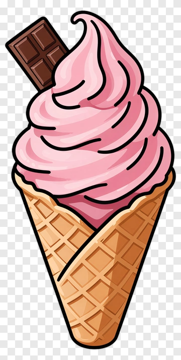 Pink Ice Cream With Chocolate PNG