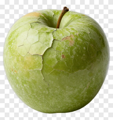 Green Apple With Cracked Skin PNG