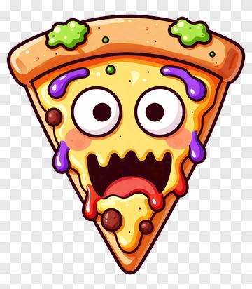 Funny Pizza Slice Cartoon Character PNG
