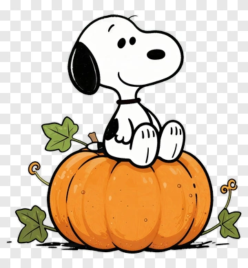 Snoopy Sitting On A Pumpkin PNG