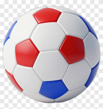 Soccer Ball With Red Blue And White Panels PNG