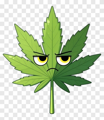 Angry Cannabis Leaf PNG