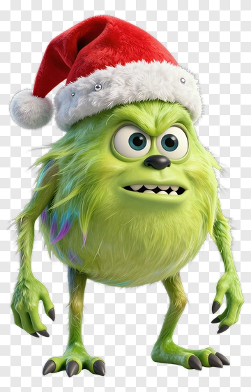 Mike Wazowski In Santa Hat PNG