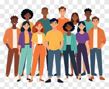Diverse Group Of People Standing Together PNG