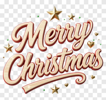 Merry Christmas 3D Text Design PNG