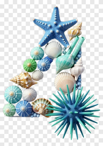 Seashell And Starfish Arrangement PNG
