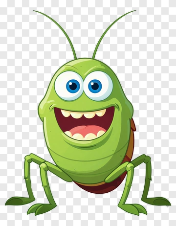 Happy Green Cartoon Cockroach PNG