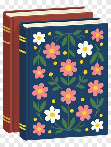Floral Book Cover Design PNG