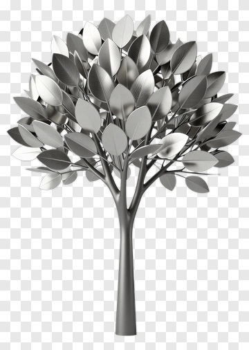 Metal Tree With Leaf Design PNG
